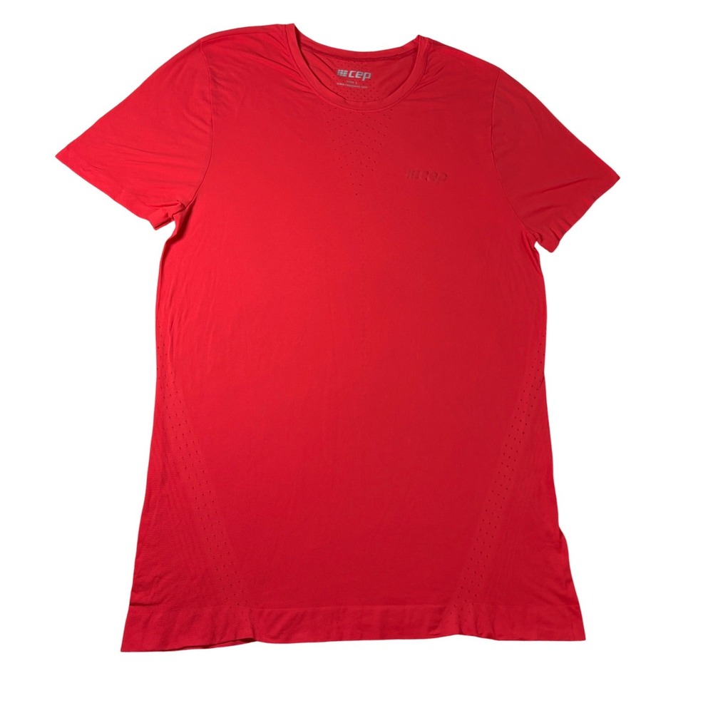 CEP Red Athletic T Shirt Men's Size LG Performance Short Sleeve Vented Tech Run